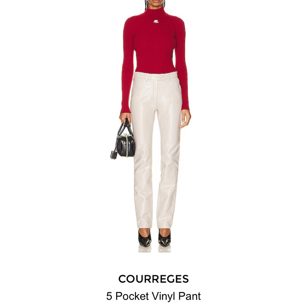 Courreges 5 pocket vinyl coated pants size 38 FR